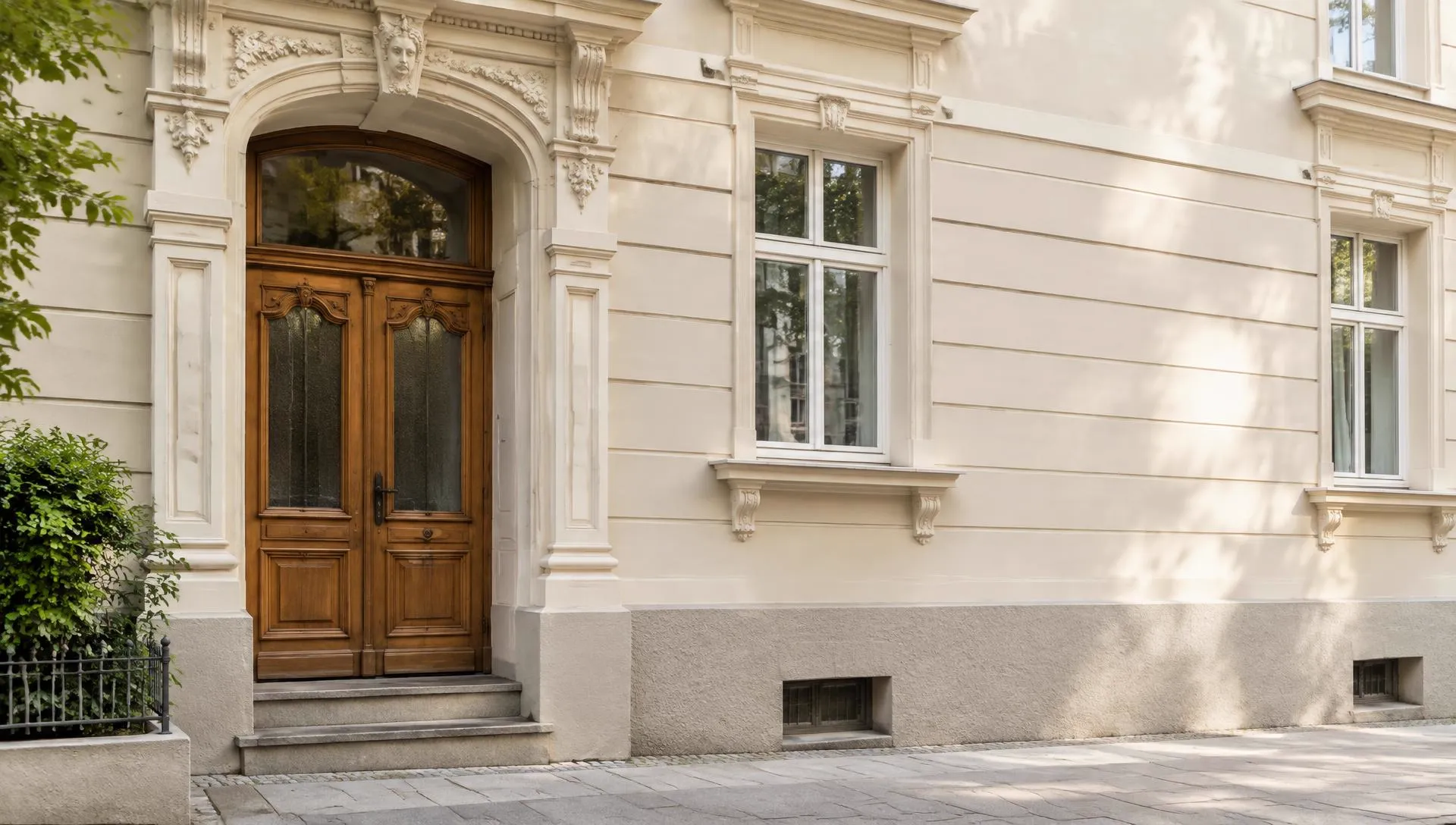 Hauseingang eines gepflegten Altbaus
